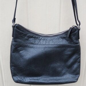 Margot Leah Black Leather Crossbody Shoulder Bag